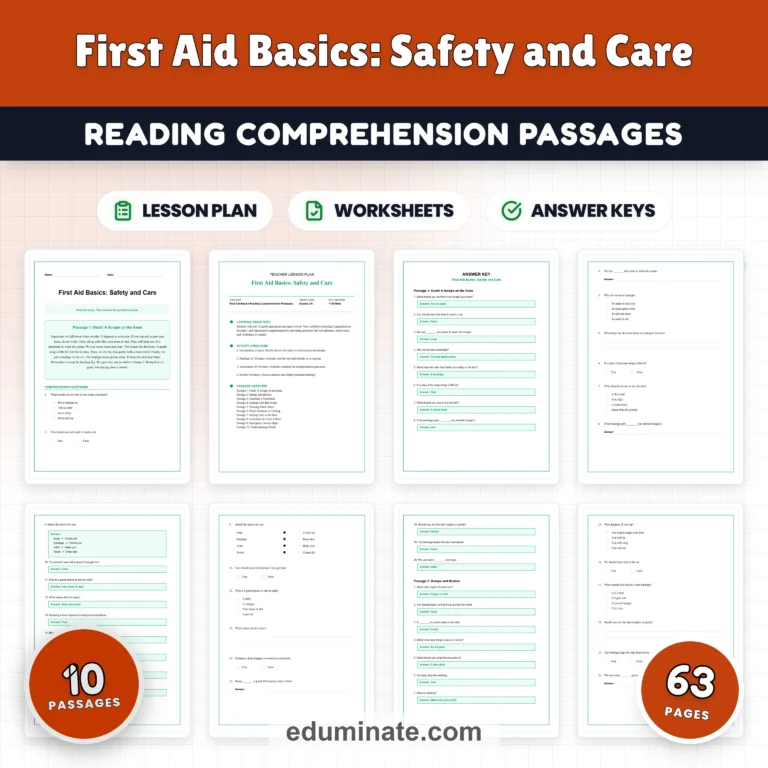 Human Body Worksheets Bundle | Nutrition, Body Systems, Sleep and First Aid cover 6