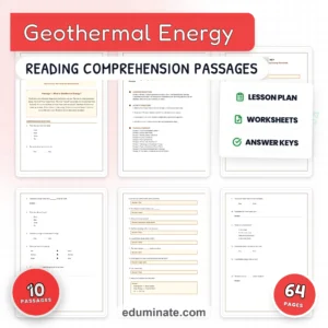 Renewable Energy Reading Comprehension Bundle | Solar, Wind and Geothermal Energy Passages page 4