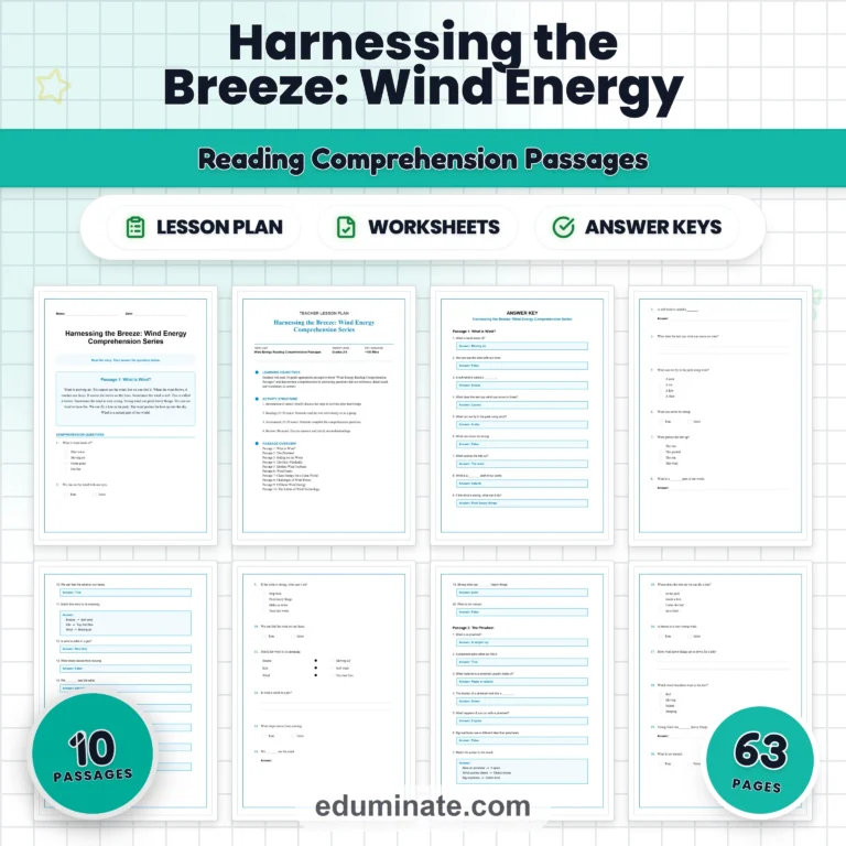 Renewable Energy Reading Comprehension Bundle | Solar, Wind and Geothermal Energy Passages cover 5