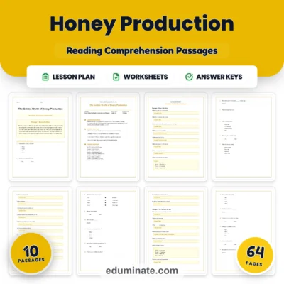 Honey Production Reading Comprehension Passages and Questions for Grades 2-6 — resource cover