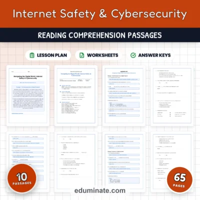 Internet Safety Reading Comprehension Passages and Questions for Grades 6-8 — resource cover