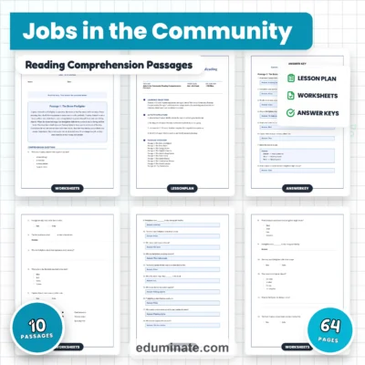 Community Helpers Reading Comprehension Passages And Questions Worksheets — resource cover