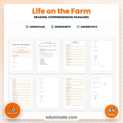 Farm Animals Reading Comprehension Passages and Questions for Grades 1 to 5 — resource cover
