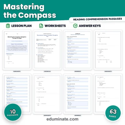 Compass Navigation Reading Comprehension Passages and Questions Grades 2-6 — resource cover