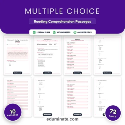 Multiple Choice Reading Comprehension Passages Elementary Literacy Activities — resource cover