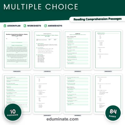 Fourth Grade Reading Comprehension Multiple Choice Passages Practice Pack — resource cover