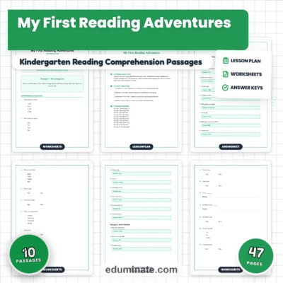 Kindergarten Reading Comprehension Passages and Questions Early Literacy Pack — resource cover