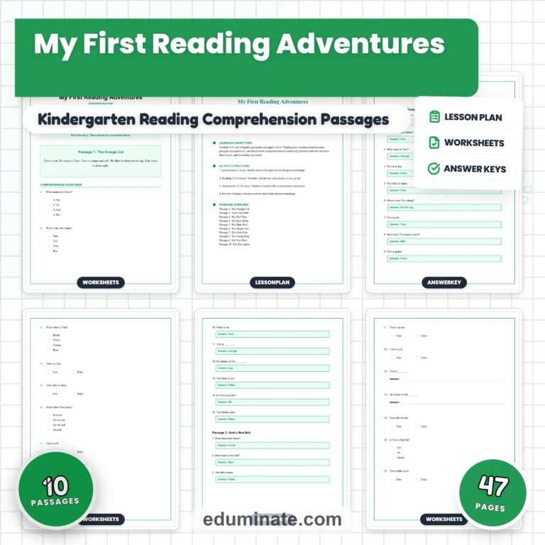 Reading Comprehension Worksheets Bundle | Grades 1 to 4 Multiple Choice and Informational Text cover 1