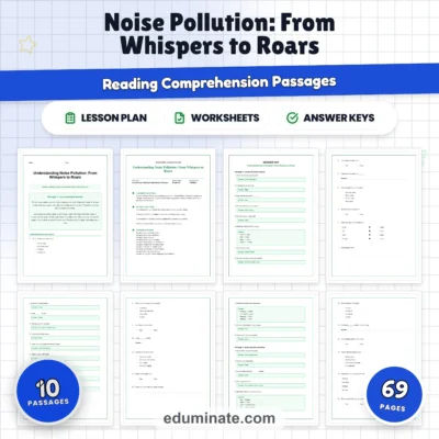 Noise Pollution Reading Comprehension Passages and Questions for Grades 2-8 — resource cover