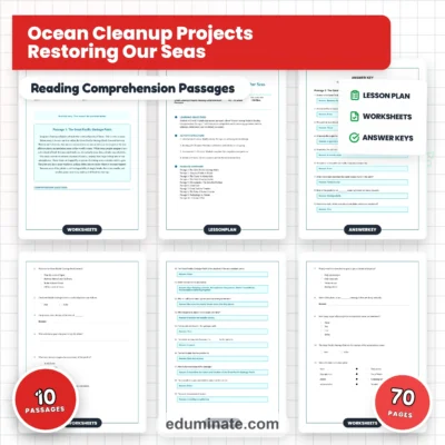 Ocean Cleanup Reading Comprehension Passages And Questions Printable Pack — resource cover