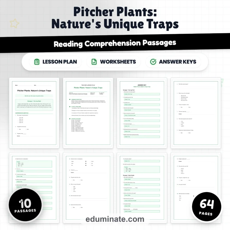 Plants Worksheets Bundle | Plant Life Cycles, Carnivorous Plants and Growing Food cover 4