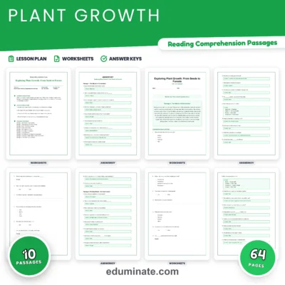 Plant Growth Reading Comprehension Passages And Questions Student Worksheets — resource cover