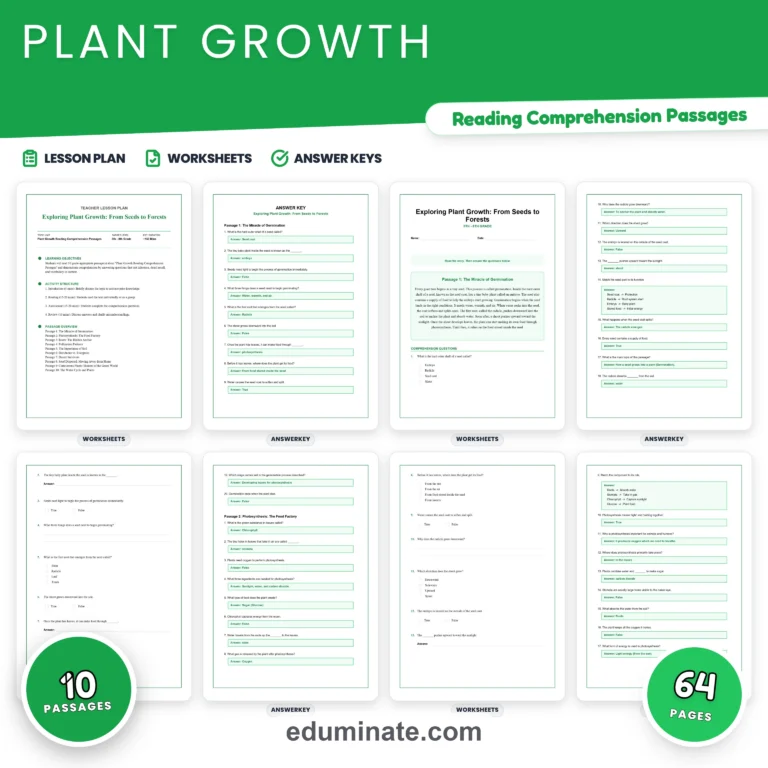 Plants Worksheets Bundle | Plant Life Cycles, Carnivorous Plants and Growing Food cover 1