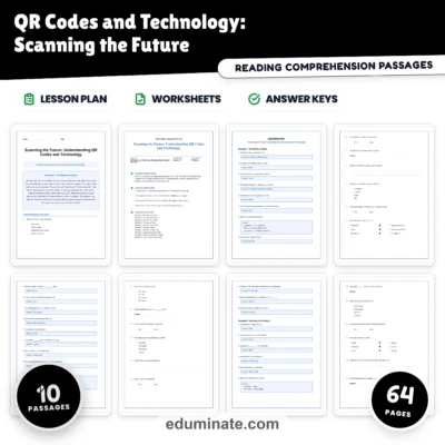 QR Codes and Technology Reading Comprehension Passages STEM Worksheets 3rd 7th — resource cover