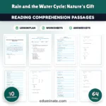 Rain Reading Comprehension Passages Water Cycle Science Worksheets 2nd 6th cover