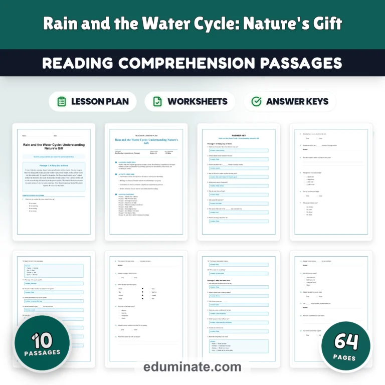 Weather Reading Comprehension Bundle | Rain, Tornadoes, Snow and the Water Cycle cover 3