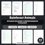 Spanish Animals Worksheets – Reading Passages with Questions and Answer Key cover