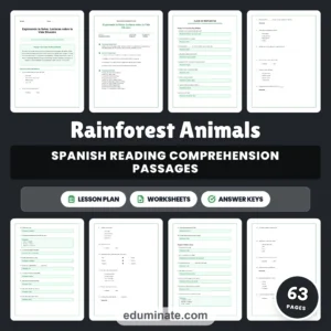 Spanish Worksheets Bundle | Spanish Reading Passages With Questions page 3