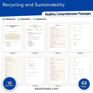 Pollution Worksheets Bundle | Recycling, Clean Water and Environment Passages page 3