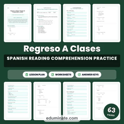 Spanish Back to School Reading Passages - Questions and Answer Key Grades 2-6 — resource cover