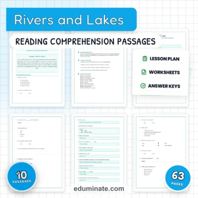 Rivers Worksheets: Reading Comprehension Passages with Answer Keys, Grades 2-6 — resource cover