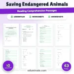 Endangered Animals Worksheets: Reading Passages with Answer Keys, Grades K-2 cover