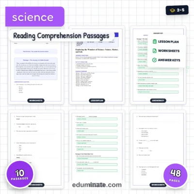 Science Reading Comprehension Passages and Questions Elementary Science Pack — resource cover