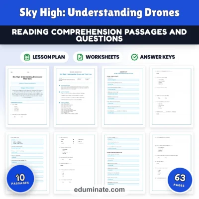 Drones and Their Uses Reading Comprehension Passages and Questions Gr 3-7 — resource cover