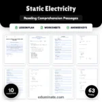 Static Electricity Worksheets: Reading Passages with Answer Keys, Grades 3-7 cover