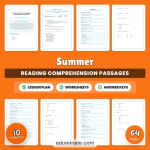 Seasonal Worksheets Bundle | Summer, Fall, Spring and Back to School Passages page 2