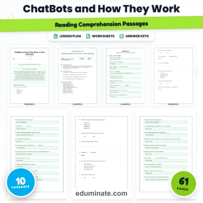 Chatbots Reading Comprehension Passages And Questions Printable Worksheets — resource cover