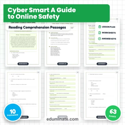 Internet Safety Worksheets And Reading Comprehension Passages Activity Pack — resource cover