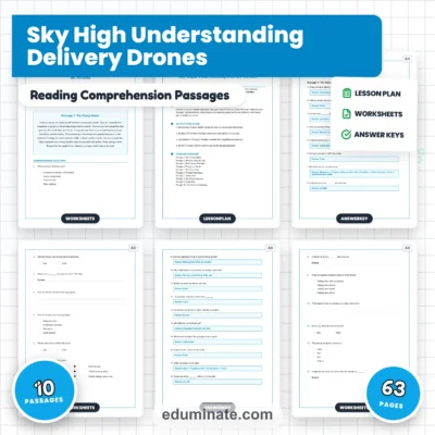 Delivery Drones Reading Comprehension Passages And Questions Worksheets Pack — resource cover