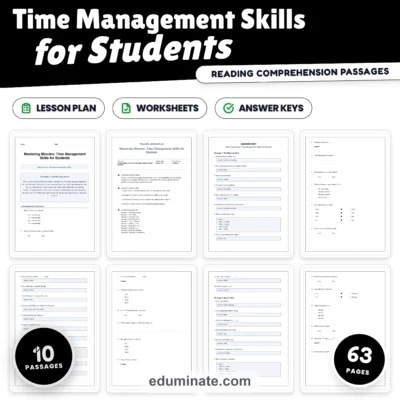 Time Management Worksheets: Reading Passages with Answer Keys, Grades 2-6 — resource cover