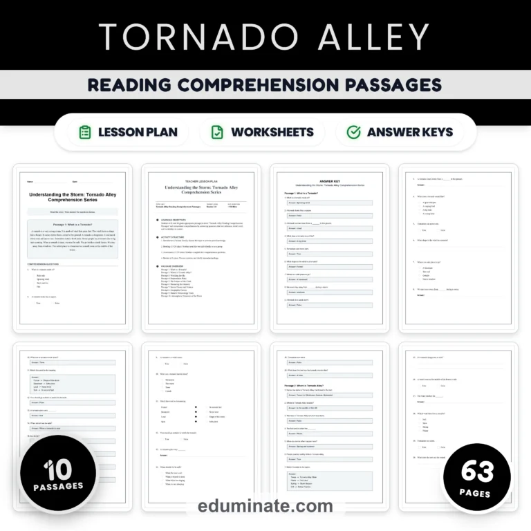 Weather Reading Comprehension Bundle | Rain, Tornadoes, Snow and the Water Cycle cover 4