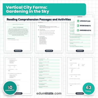 Vertical City Farms Reading Comprehension Passages and Urban Farming Activities — resource cover