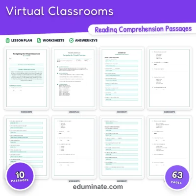 Virtual Classrooms Reading Comprehension Passages and Online Learning Sheets — resource cover