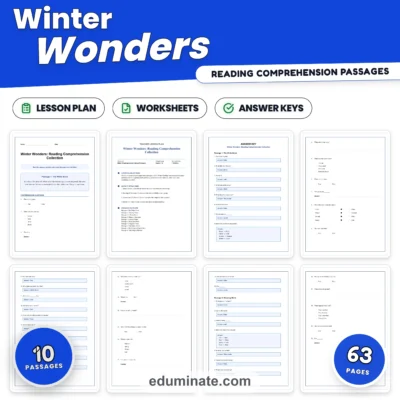 Winter Reading Comprehension Passages Worksheets 1st 2nd 3rd 4th 5th Grade — resource cover