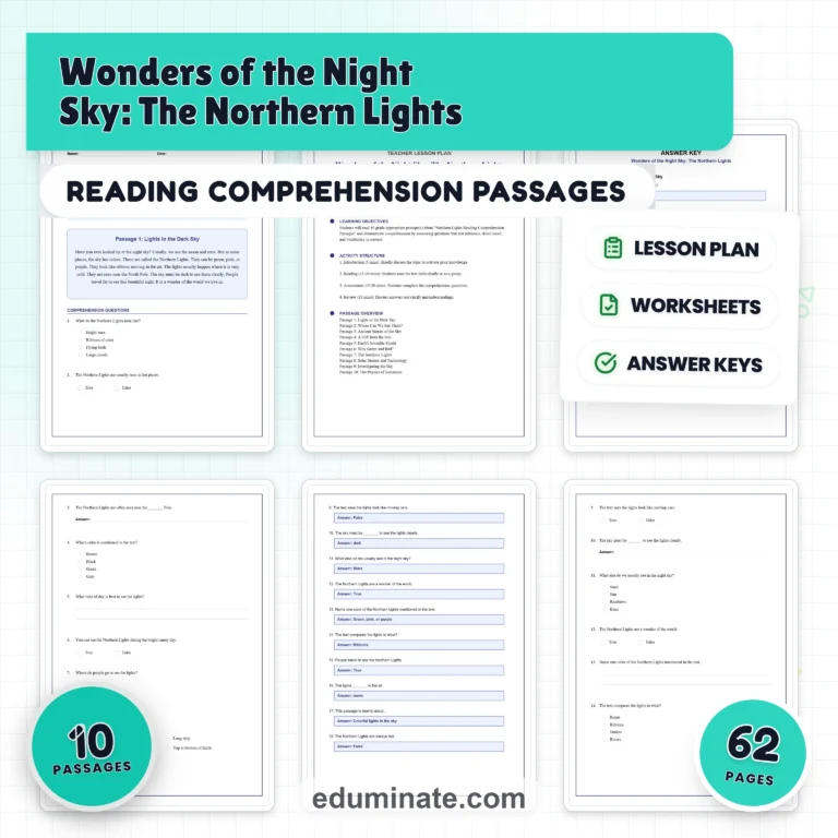 Polar Regions Reading Comprehension Bundle | Arctic, Penguins, Glaciers and Icebergs cover 6