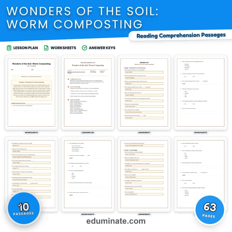 Pollution Worksheets Bundle | Recycling, Clean Water and Environment Passages cover 5